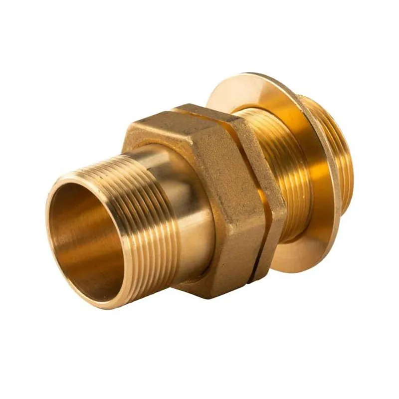 Günstig Messing Gewinde-Fitting Verschraubung gerade Anschluss für Tank 3 teilig 1 1/2"AG - 1 1/2"AG (DN 40) - schwere Ausführung