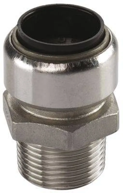 Edelstahl Steckfitting Tectite Übergangsverschraubung Außengewinde 18 mm - 1/2" DVGW 5 Stück Highlight