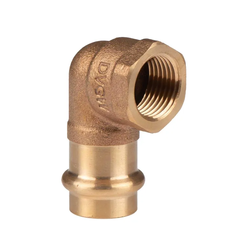 Kupfer Pressfitting Winkel 90° aus Rotguss 18 mm - 1/2" IG V+M-Kontur DVGW Knallerangebot
