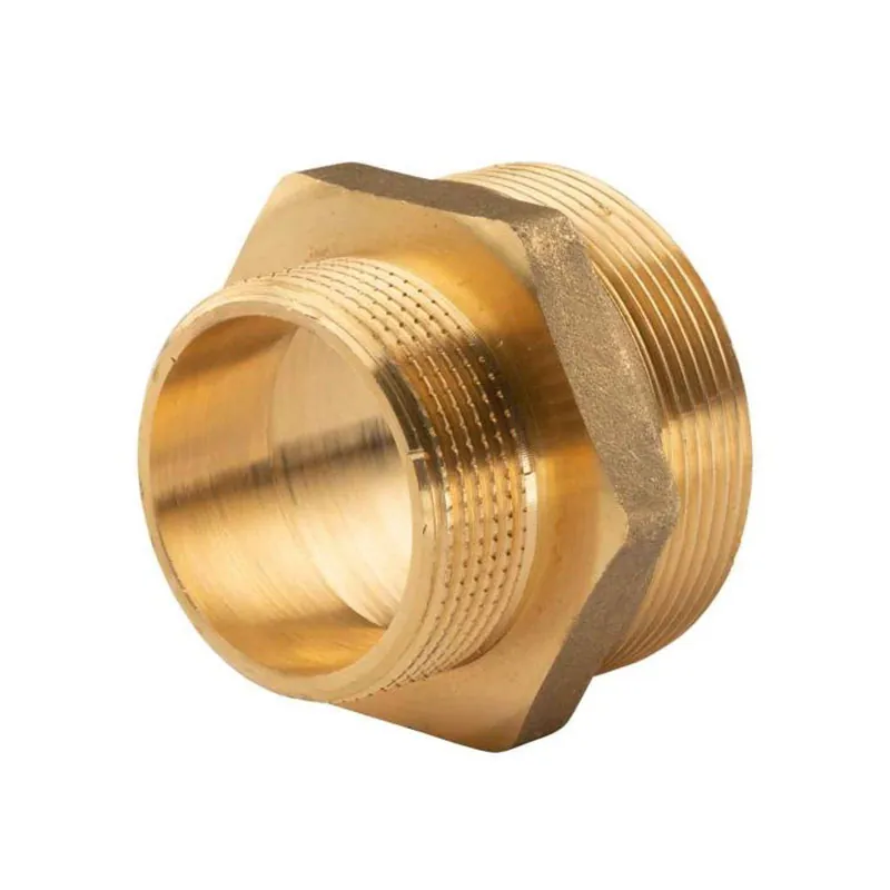 Markenprodukt Messing Gewinde-Fitting Reduziernippel 1 1/2"AG (DN 40) - 2"AG (DN 50) - schwere Ausführung
