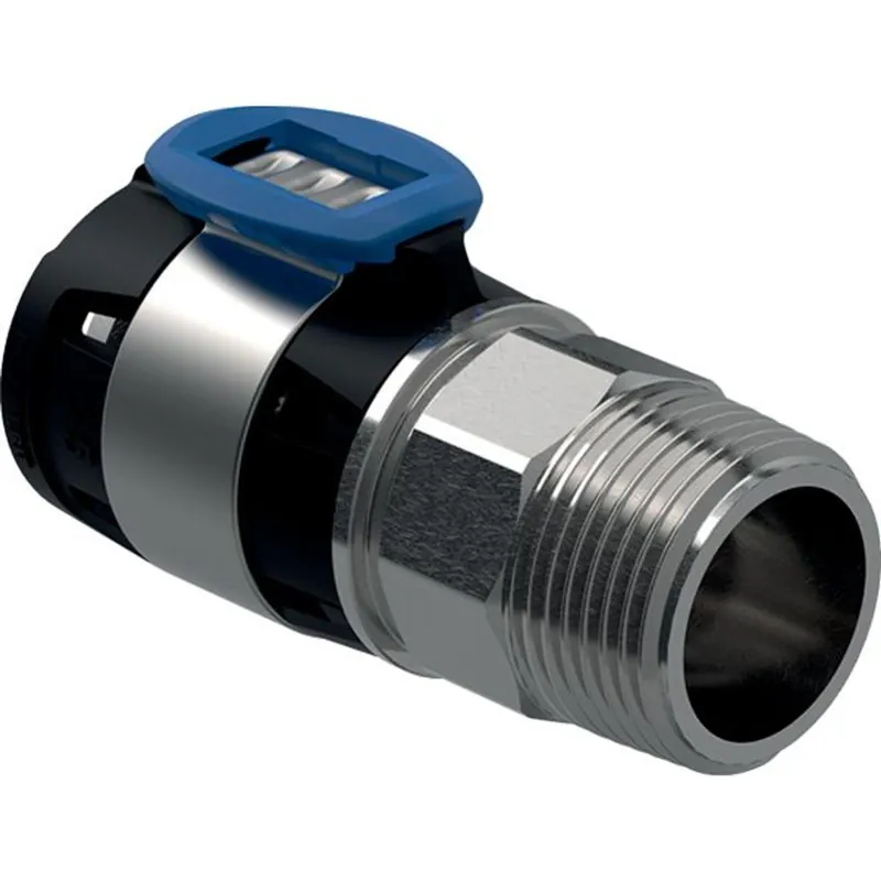 Ausverkauf Geberit FlowFit Übergang mit Aussengewinde Edelstahlahl 32mm-1"