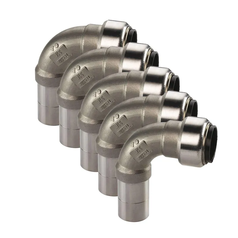 Edelstahl Steckfitting Tectite Bogen 90° 22 mm innen-außen lösbar DVGW Set 5 Stück Aktuell