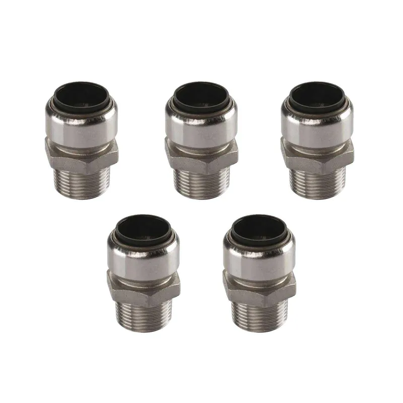 Edelstahl Steckfitting Tectite Übergangsverschraubung Außengewinde 22 mm - 1/2" DVGW 5 Stück Heißes Angebot