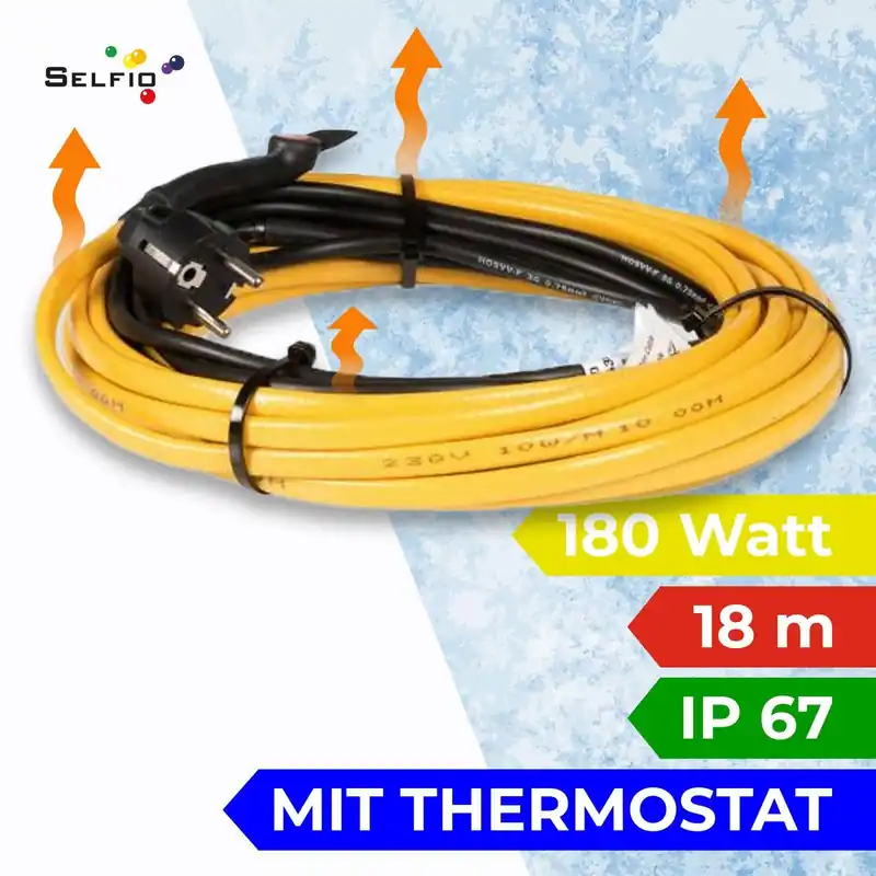Rohrbegleitheizung Frostschutz-Heizleitung 18 m 180 Watt Versand Am Gleichen Tag