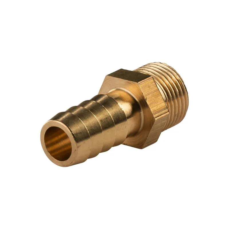 Sonderangebot Messing Gewinde-Fitting Schlauchanschluss 3/8" AG (DN 10) Länge 13 mm - schwere Ausführung