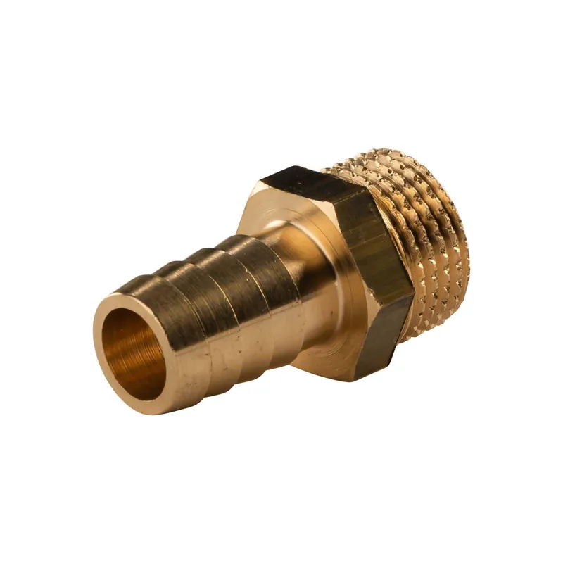 Letzte Chance Messing Gewinde-Fitting Schlauchanschluss 1/2" AG (DN 15) Länge 14 mm - schwere Ausführung