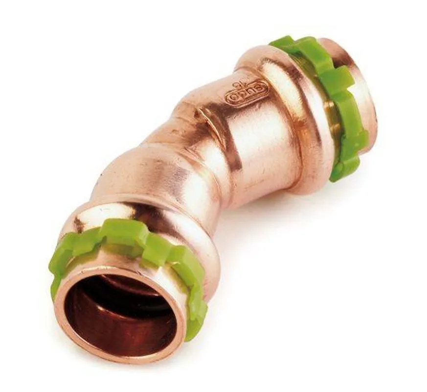Top-Seller Kupfer Pressfitting Sudo-Press Winkel 45° 35 mm innen/innen Kontur V DVGW