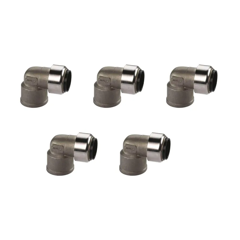 Preisknaller Edelstahl Steckfitting Tectite Übergangswinkel 90° Innengewinde 18 mm - 1/2" DVGW 5 Stück
