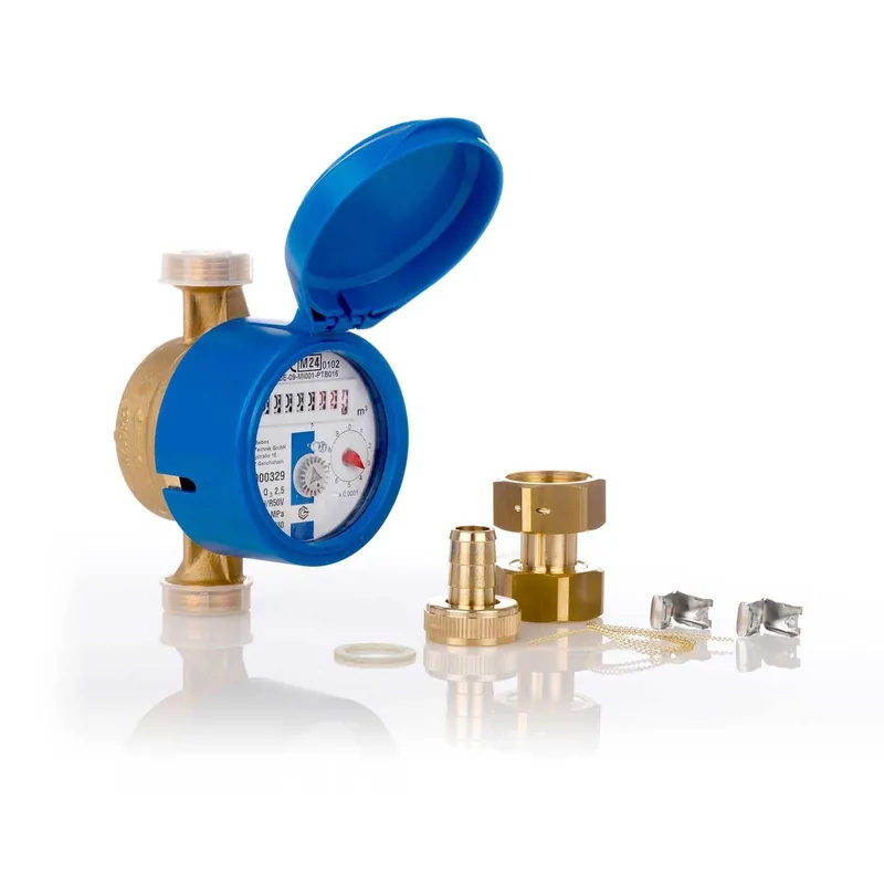 Neuheit Garten-Wasserzähler Aufputz für Kaltwasser - Set mit Anschlussmaterial - Baulänge 110 mm