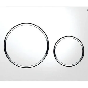 Neu Im Sortiment GEBERIT Betätigungsplatte SIGMA20 für 2-Mengen-Spülung, weiss / glanzchrom