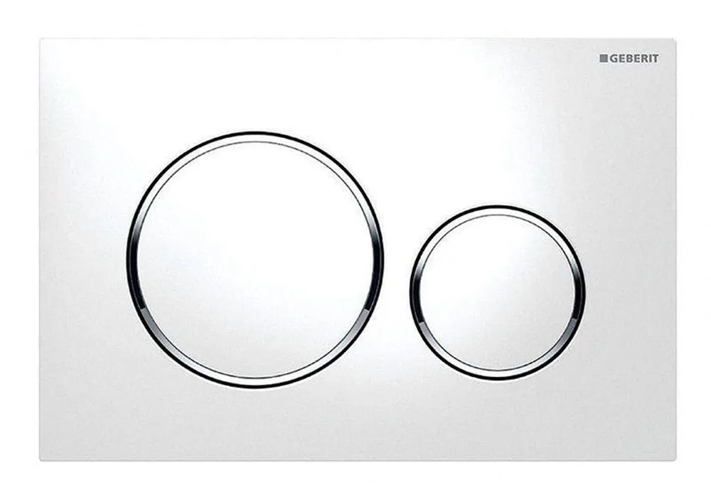 Neu Im Sortiment GEBERIT Betätigungsplatte SIGMA20 für 2-Mengen-Spülung, weiss / glanzchrom
