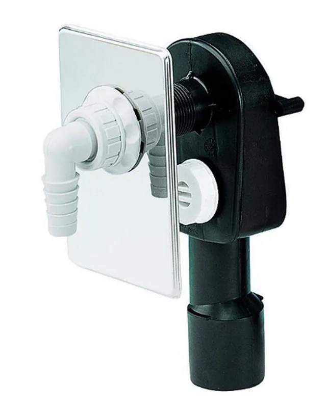 Unterputz-Siphon HL 400 DN 40/50 130402 Abdeckplatte aus Edelstahl 110x160mm Sofort Bestellen