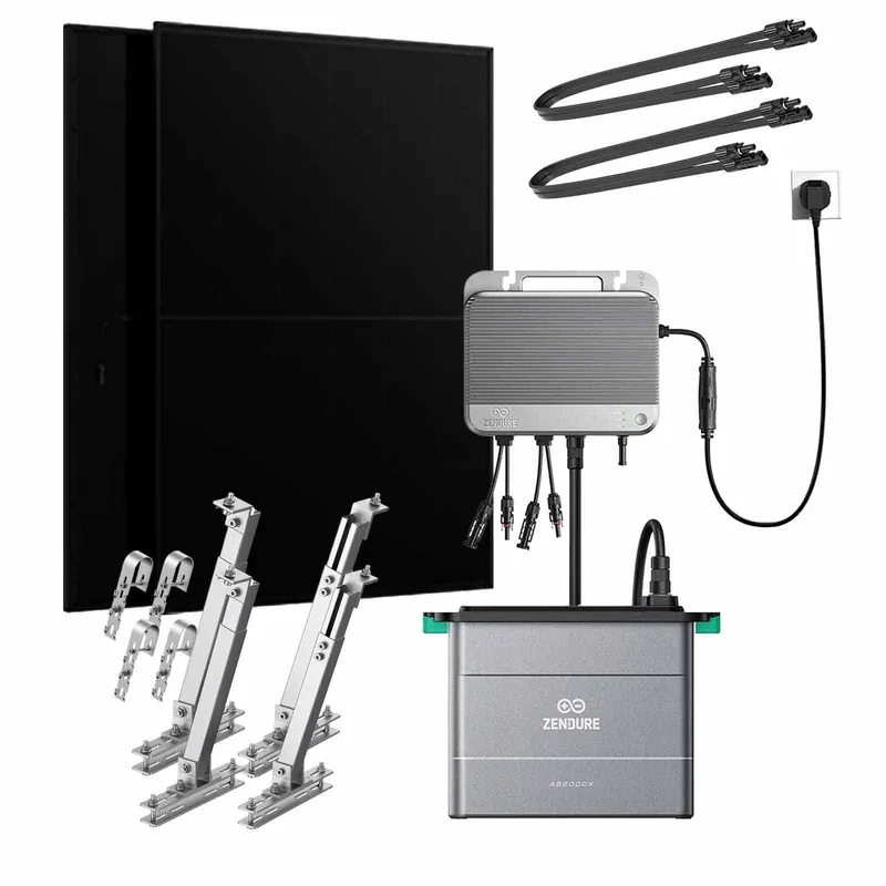 Zendure + Aiko Balkonkraftwerk Paket inkl. 2x AIKO 465 Wp Glas-Glas Solarmodul + Zendure SolarFlow 800 Bundle Sale