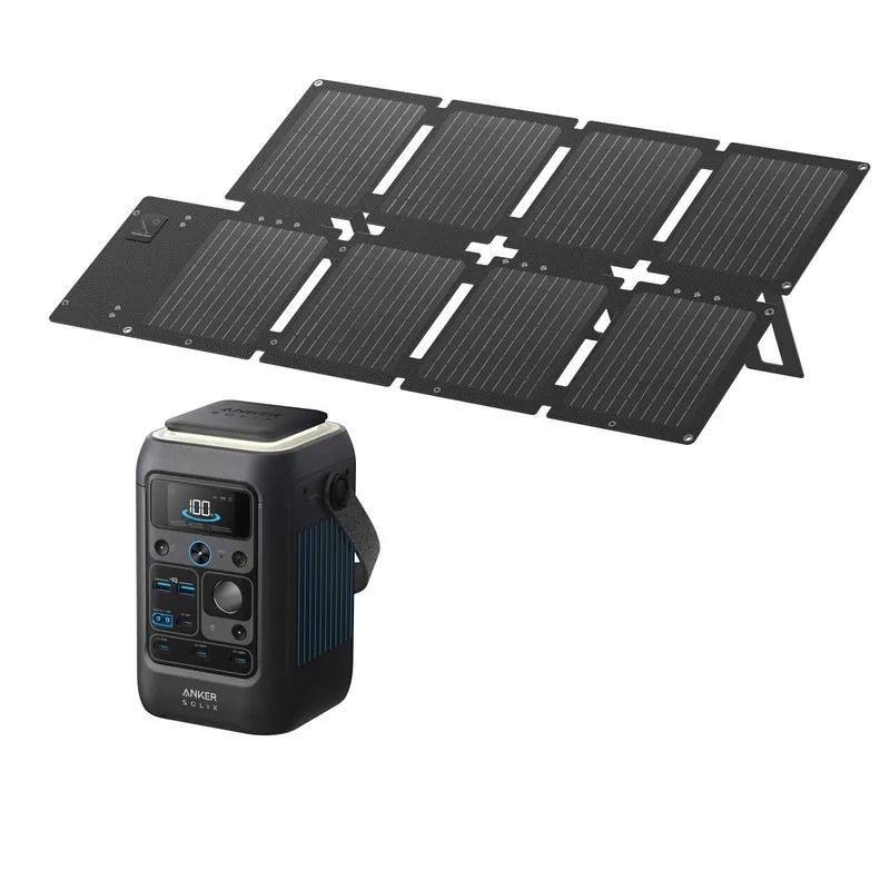 Wochenendangebot Anker SOLIX C300X DC + PS60 Set – Tragbare Powerstation mit 60W Solarpanel