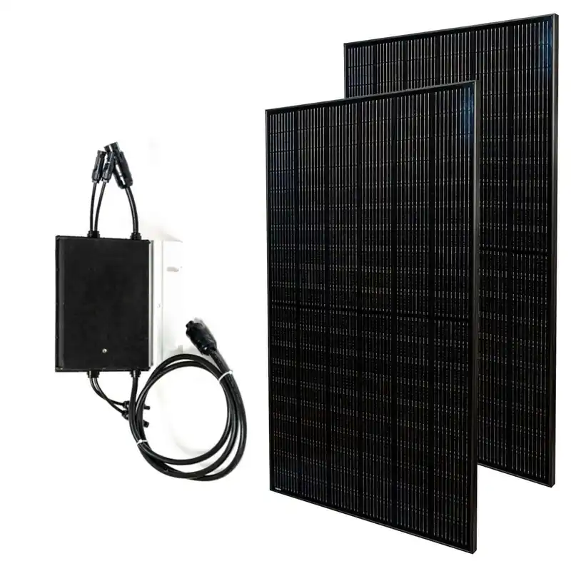Garantierte Lieferung Priwatt Balkonkraftwerk priBasic Duo Paket 2x 375 Wp/600 W Solaranlage ohne Halterung inkl. Wechselrichter Hoymiles