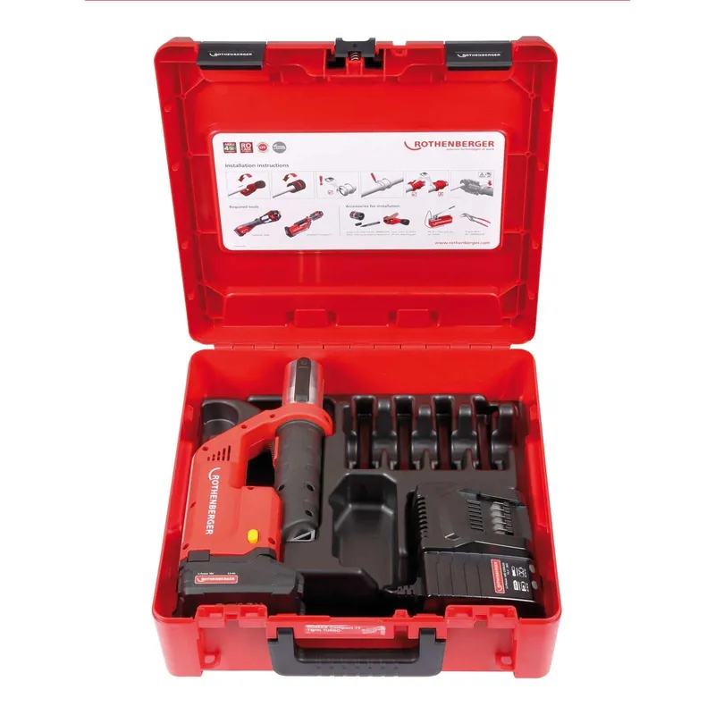 Rothenberger ROMAX Compact TT elektrohydraulische Fitting - Pressmaschine Set Basic, 1x2Ah Sichere Zahlung