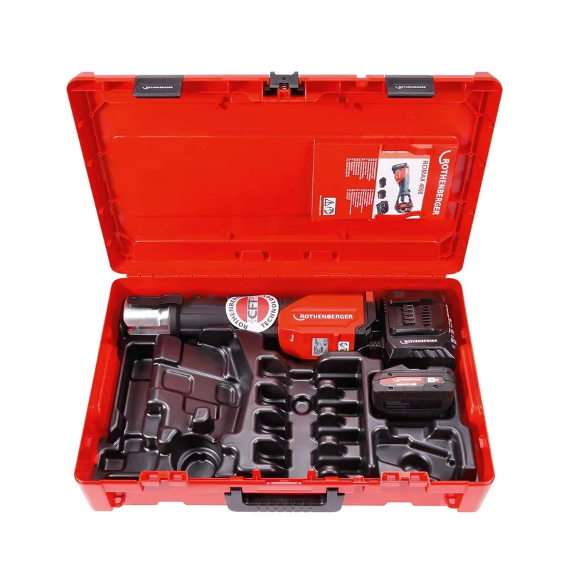 Rothenberger ROMAX 4000 elektrohydraulische Fitting - Pressmaschine Set Basic inkl. 1x4 Ah Akku + Ladegerät Neue Kollektion
