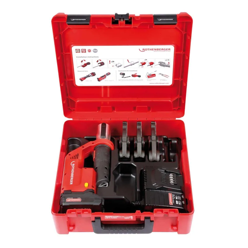 Bestseller Rothenberger ROMAX Compact TT elektrohydraulische Fitting - Pressmaschine Set mit Pressbacken TH16-20-26, 1x2Ah
