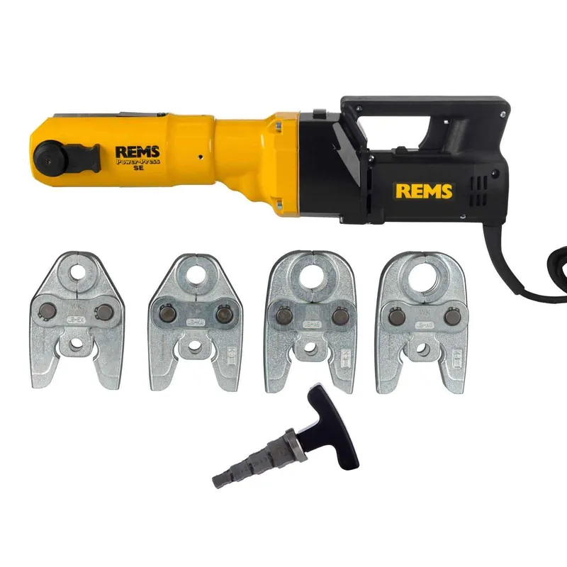 Aktuell REMS elektrohydraulische Fitting Pressmaschine Power Press SE Set mit Pressbacken TH