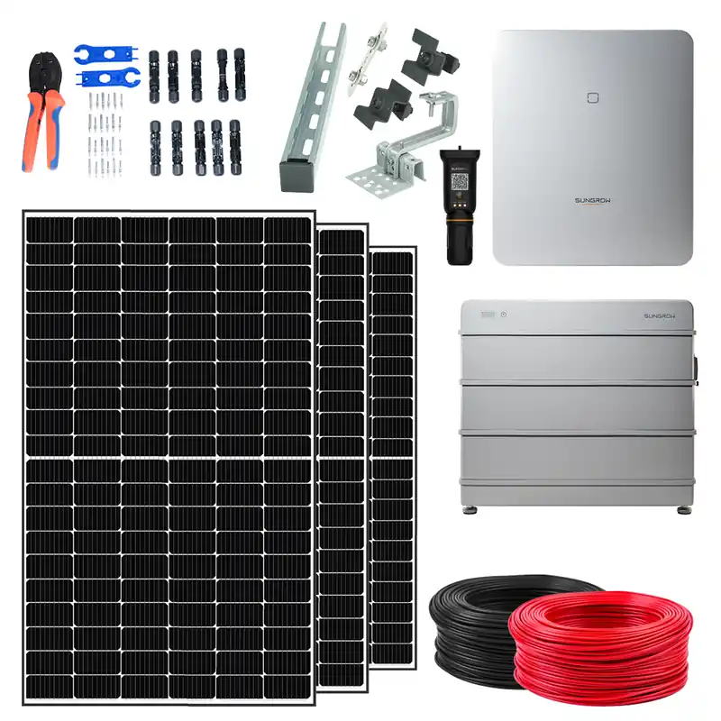 10 kW Solaranlage » 24x Trina Vertex S Glas/Glas 445 Watt Black Frame Sungrow 10 kW Hybrid-Wechselrichter Sungrow 9,6 kWh Speicher Sofort Bestellen