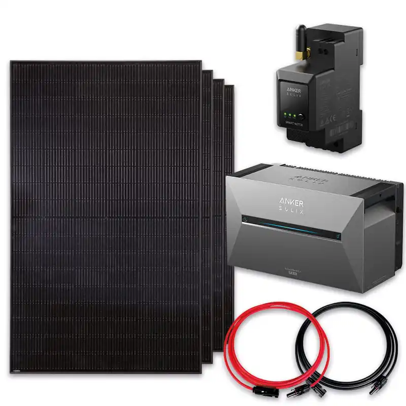 Schnäppchen Anker SOLIX Solarbank 3 E2700 2000 W Set 4x Trina Solar 495W Anker SOLIX Smart Meter PV-Kabel