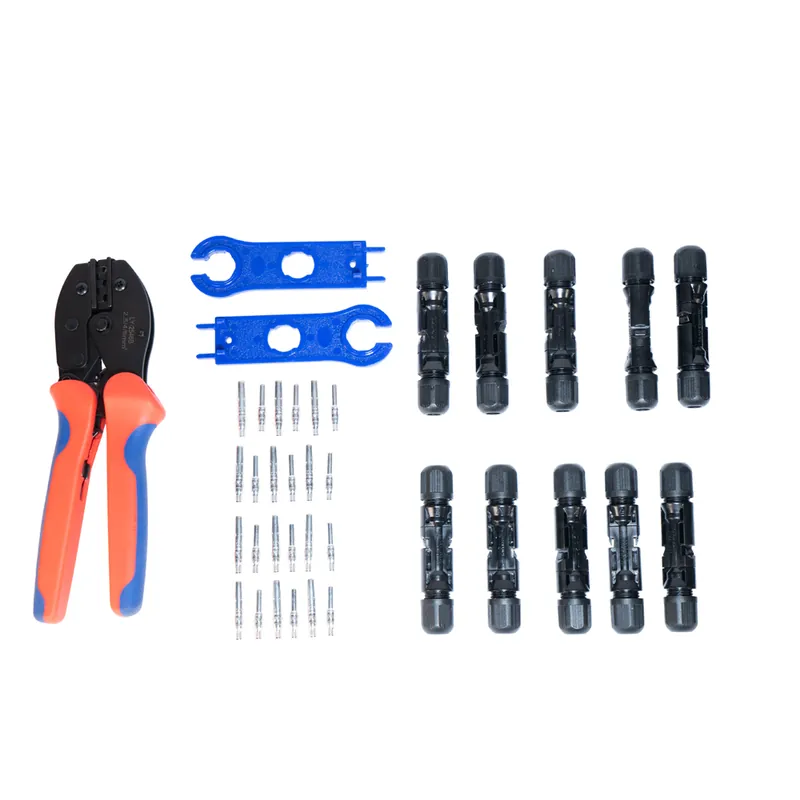 Crimpzange für 2,5 / 4 / 6 mm² Solar-Kabel inkl. 10 Paar MC4-Stecker und 2x MC4-Schraubenschlüssel Neu Im Sortiment