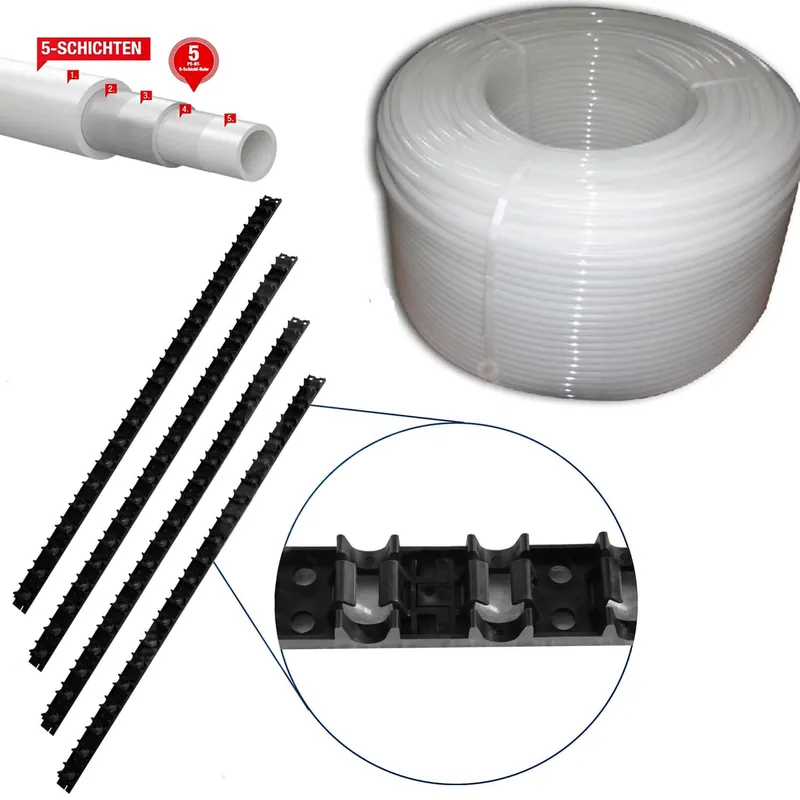Wandheizung Set 10m² Verlegeab. 10 cm 16mm PE-RT, Klemmschiene Jetzt Kaufen