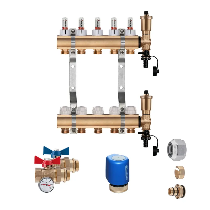Expressversand Premium Messing Heizkreisverteiler Set 2 HK