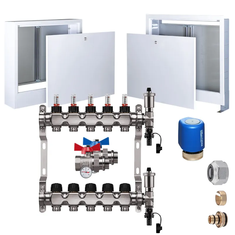 Preis Gesenkt Premium Edelstahl Heizkreisverteiler-Set 2 HK