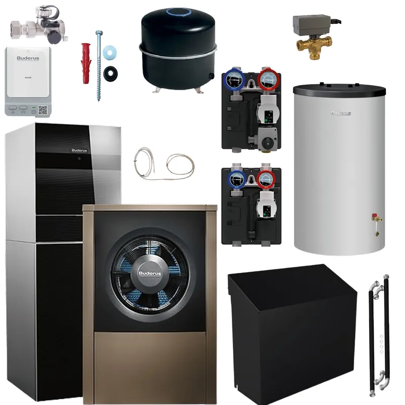 Garantierte Lieferung Logaplus Luft/Wasser Wärmepumpe Paket WLW196 iAR-9 WLW196i-4ART190, 1HK, P120.5S-B