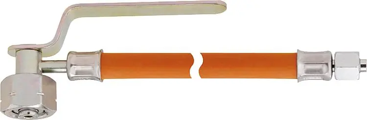 Gasschlauch 300 mm 30 bar einerseits Kombi-Anschluss andererseits 12 mm Rohrstutzen Nur Für Kurze Zeit