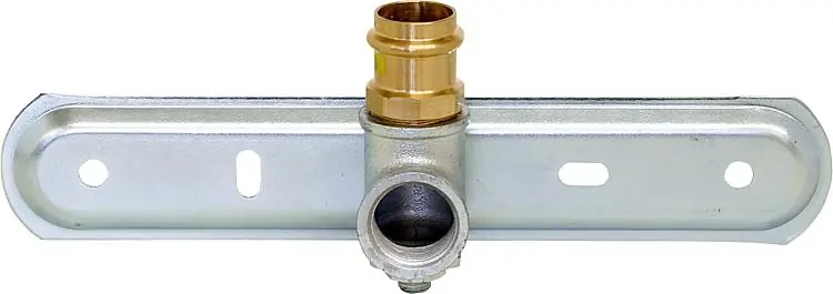 Bestpreis Gaszähleranschlußplatte Einstutzen DN 25 mit Pressübergang 22 mm