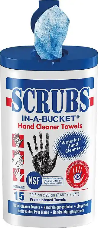 Preisknaller Handreinigungstücher SCRUBS, 1 Behälter á 15 Tücher