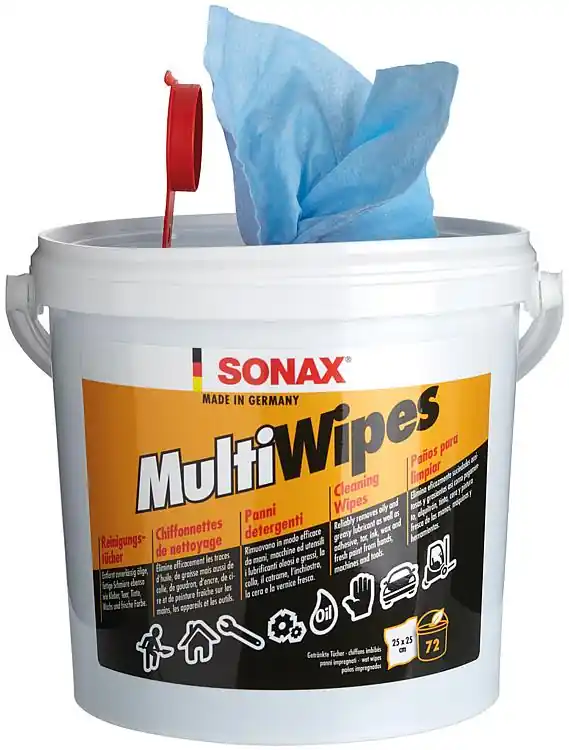 Neue Ware Handreinigungstücher SONAX Multiwipes 1 Eimer á 72 Tücher