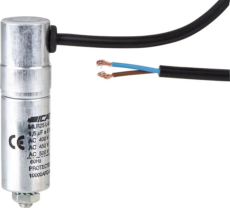 Abverkauf Kondensator - 1,5 für Motoren u. Umwälzpumpen bis 400 Volt MLR25L4015 2563 J/C mit Kabel