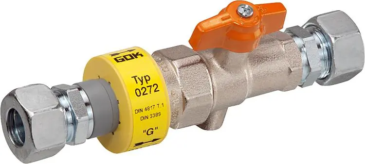 Kugelhahn mit Isolierstück und TSV PN 4, bds. 1/2" Begrenztes Angebot