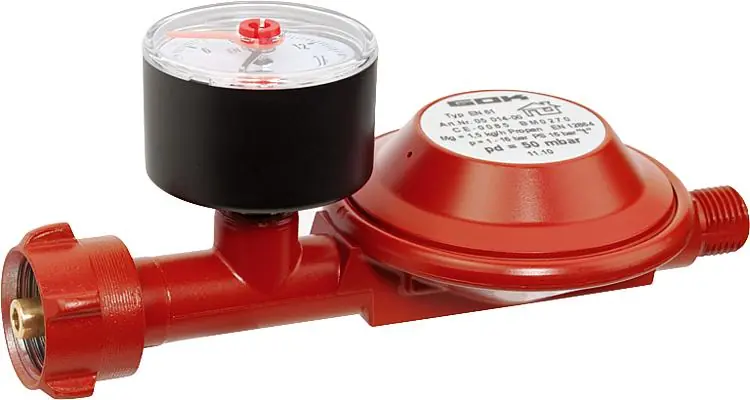 Niederdruckregler für Flüssiggasfl. KLF R1/4" 1,5kg/h 50mbar für Flaschen bis 11kg/h Solange Der Vorrat Reicht