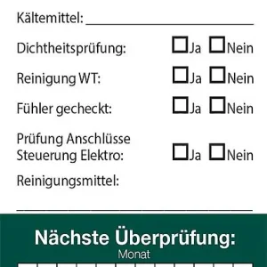 Prüfplakette Wärmepumpe, VPE= 12 Stück Markenprodukt