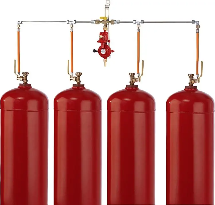 Vierflaschenanlage Doppel-Umschaltventil 4kg/h 50mbar für Flaschen 33kg Schneller Versand