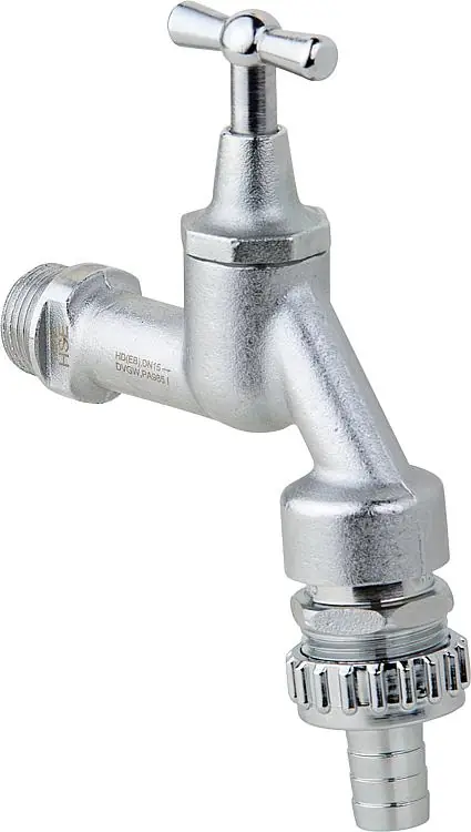 Kracherpreis Auslaufhahn Matt verchromt m. Rohrbelüf. u. Rückflussverh. DN15 (1/2")