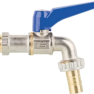 Auslaufkugelhahn Viva mit Schlauchanschluss mit Hebel aus Alu, PN40, DN15 1/2" Top-Seller