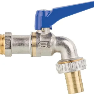 Saisonangebot Auslaufkugelhahn Viva mit Schlauchanschluss mit Hebel aus Alu, PN40, DN20 3/4"