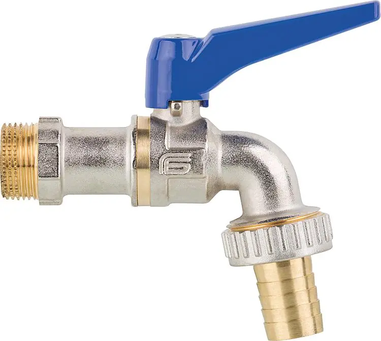 Saisonangebot Auslaufkugelhahn Viva mit Schlauchanschluss mit Hebel aus Alu, PN40, DN20 3/4"