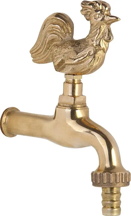 Versand Am Gleichen Tag Auslaufventil "Gockel", Messing, ohne Wandrosette, mit Schlauch- verschraubung,W