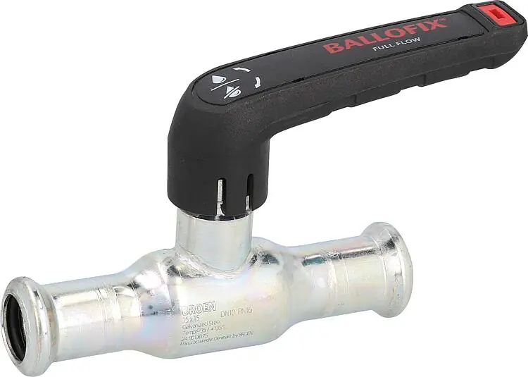 Günstig C-Stahl Press-Kugelhahn mit Handhebel DN10 (3/8") Pressanschluss 15x15, M-Kontur