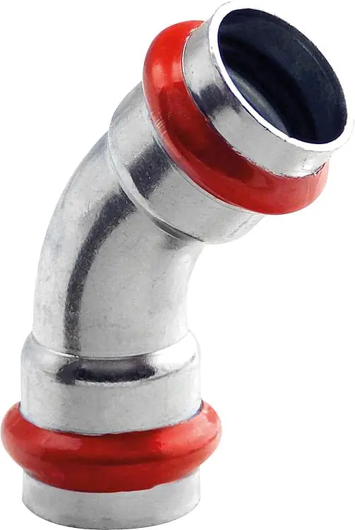 Angebot C-Stahl Pressfitting Bogen 45° (ixi) 15mm V-Kontur