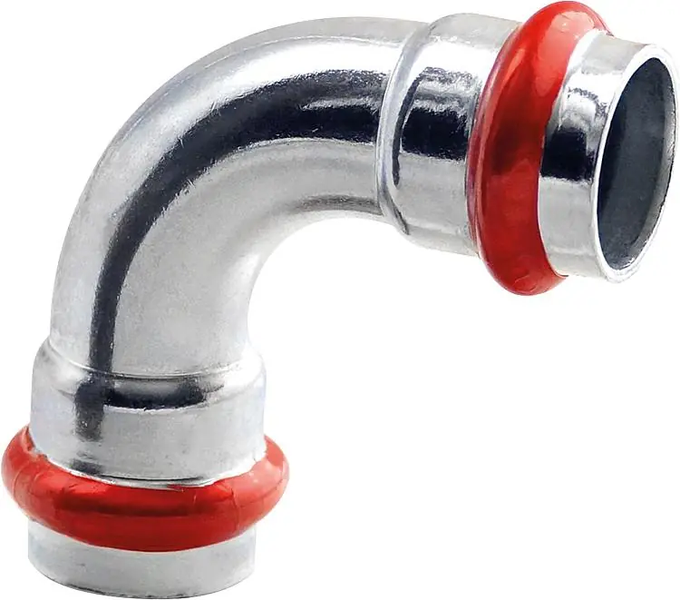 Heißes Angebot C-Stahl Pressfitting Bogen 90° (ixi) 15mm V-Kontur