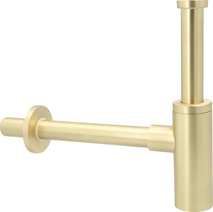 Design-Siphon DN32 (1 1/4"),Edelstahl, Hellbronze gebürstet Neu